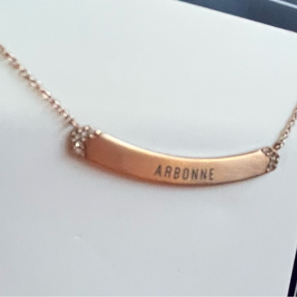 Arbonne Rose Gold Bar Necklace